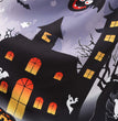 Halloween Party Lace Patchwork Positioning Print Short Sleeve Swing Dress