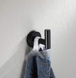 Black Bathroom Towel Hook, Coat Robe Clothes Hook for Bathroom Kitchen Garage Wall Mounted (3 Pack), 304 Stainless Steel Matte Black, TH100-PB-P3
