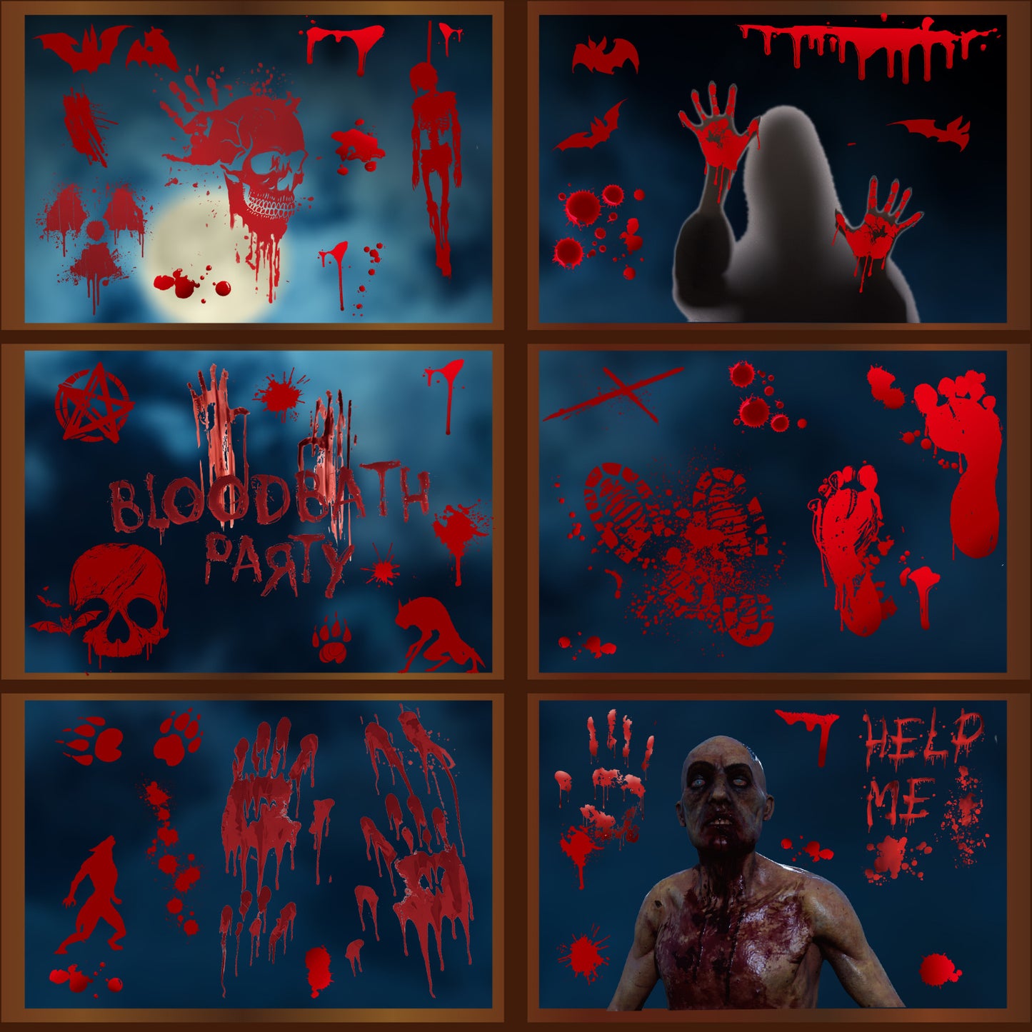 Halloween Blood Static Window Stickers Bathroom
