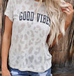 GOOD VIBES Leopard Print Tee