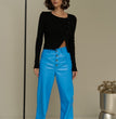 Straight Casual Button Leather Trousers For Women