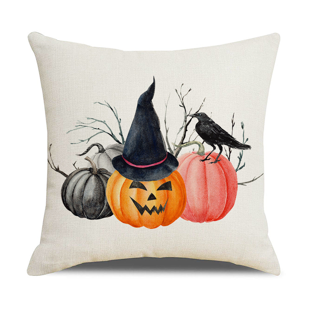 Halloween New Pumpkin English Alphabet Cartoon Car Sofa Cushion Waist Pillowcase