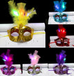 Halloween Glowing Fluff Fiber Led Feather Mask