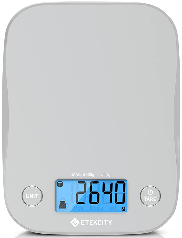 Digital Food Kitchen Scale, Grams & Oz, Gray