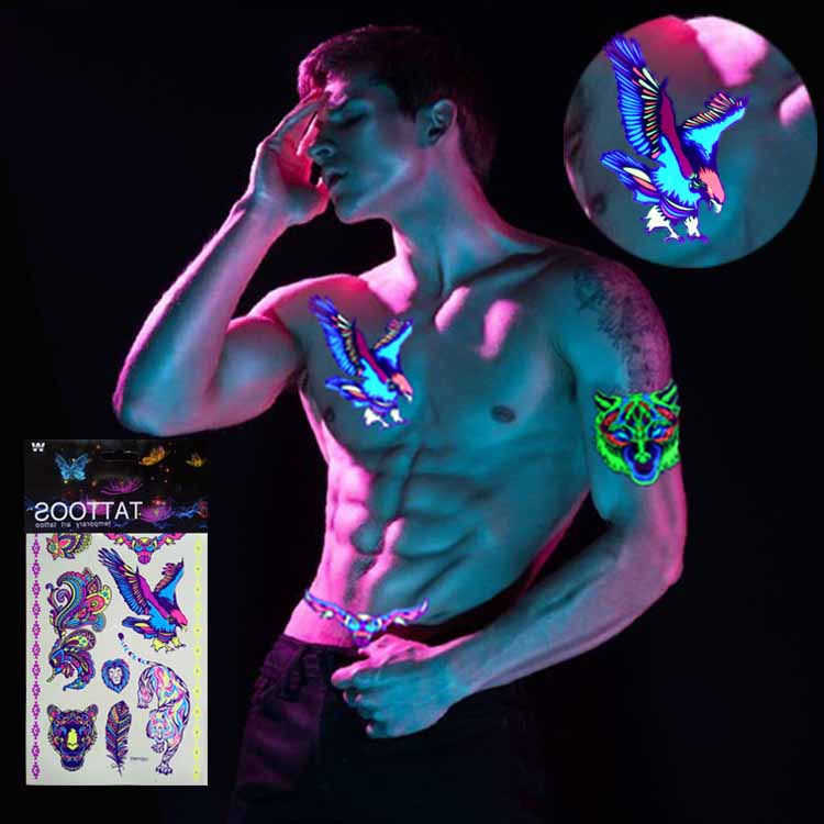 Creative Halloween Fluorescent Flower Arm Tattoo Sticker