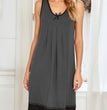 Contrast Color Stitching Sleeveless Vest Casual Homewear Nightdress For Women