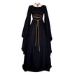 Halloween Long Sleeve Round Collar Belt Irregular Ladies Dress Halloween Witch Costume