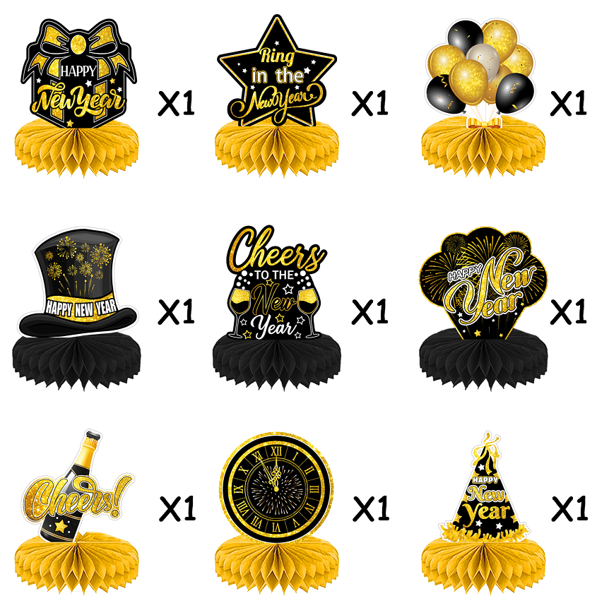 2024 New Year Honeycomb Decoration Happy New Year