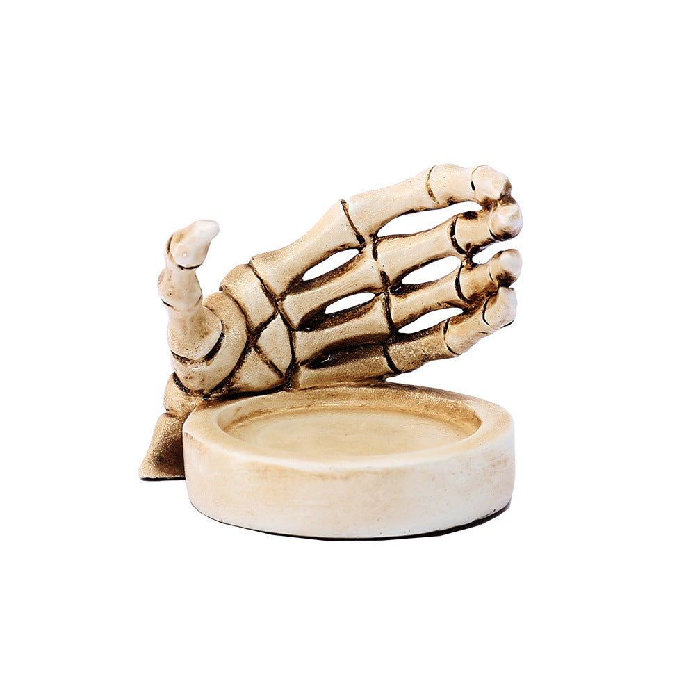Skull Hand Guard Candlestick Base Halloween Furnishings Jewelry Storage Tray