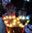 Christmas Scene Decoration With LED Lights Christmas Snowman Ornaments