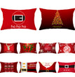 Christmas peach leather pillowcase