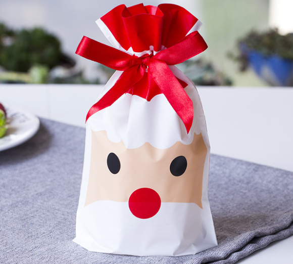Christmas old man tree drawstring bag