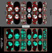 Luminous Halloween Skull Graffiti Sticker Set Of 12