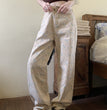 Refreshing Retro Small Floral Casual Loose Fitting Straight Tube Light Colored High Waisted Jeans For Women