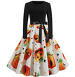 Halloween New Round Neck Elegant Party Print Dress