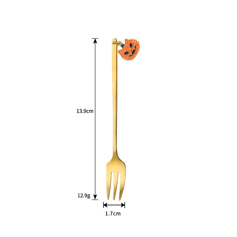 Halloween Style Pendant Stainless Steel Coffee  Creative Pumpkin Spoon