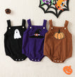 Infant Baby Girl Corduroy Halloween Embroidered Slip Top Triangle Rompers