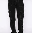 Women's Fashion Stitching Straight Multi-pocket Cargo Pants