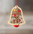Christmas tree small pendant wooden five-pointed star bell pendant gift Christmas decoration wooden