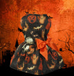 Halloween Small Dog Clothes Pet Dress Pumpkin Print Dress Chihuahua Yorkie Mesh Dress Pet Party Clothing Cat Dog Costume
