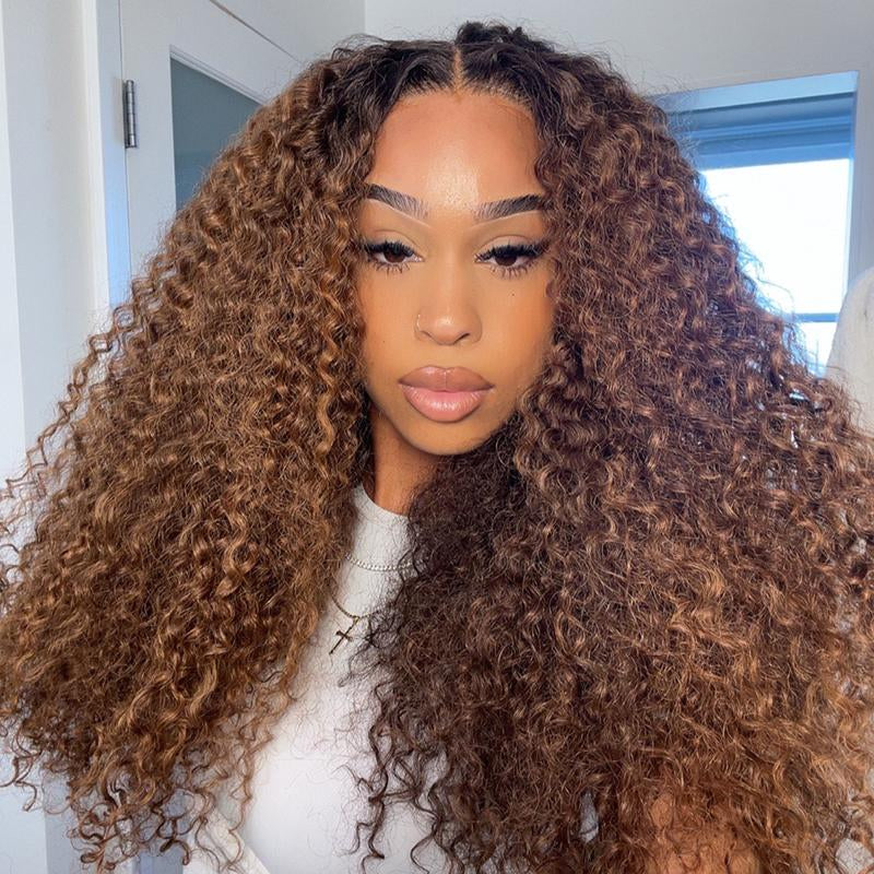 [Blend]Frodio Veralux™ Blend Human Hair 24” Golden Chestnut Curly 13X6 HD Lace Wig Glueless Wear Go Wig Tiktokshopblackfriday