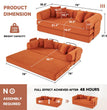 79" Oversized Boneless Couch with 4 Pillows,5 in 1 Convertible Sleeper Futon Sofa Bed with Deep Seat,Corduroy Foldable Modular Floor Pull Out Couch for Living Room,No Assemble