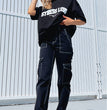 Women's Fashion Stitching Straight Multi-pocket Cargo Pants
