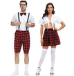 Fashion Halloween School Uniform Plaid Set