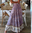 Women's Clothing Printed Skirt Casual High Waist Long Skirt