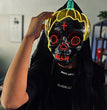 Halloween Horror Mask LED Glowing Pumpkin Skull