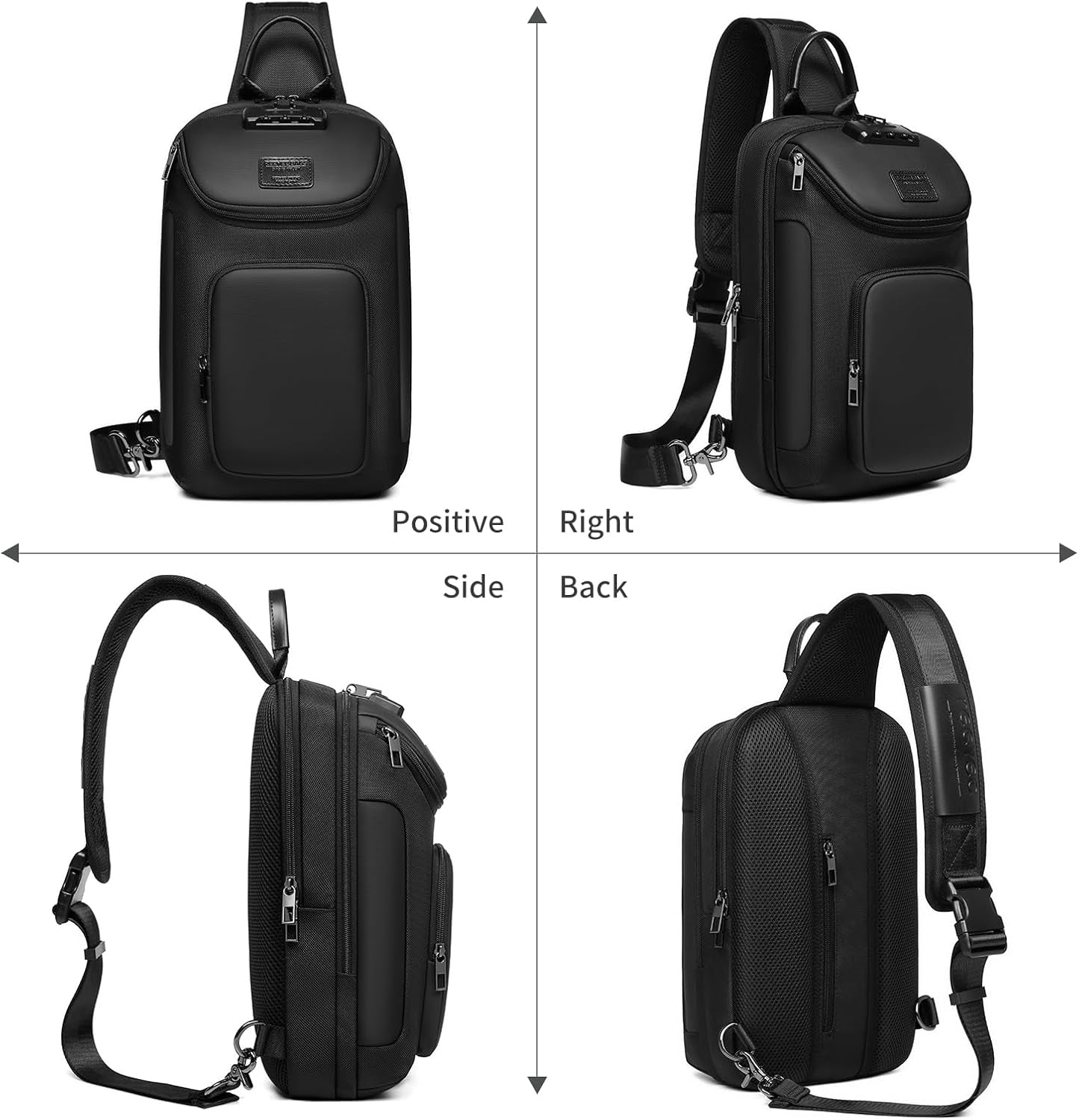 Umydeal Sling Backpack Sling Bag Crossbody Backpack Shoulder Casual Daypack Rucksack for Men (Gray)