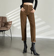 Women's High Waist Nine Minute Straight Turnip Tube Pants