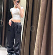 Women's Fashionable Silk Satin Casual Wide-leg Pants