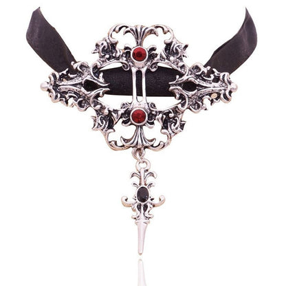 Halloween Lace Velvet Band Punk Necklace Pendant