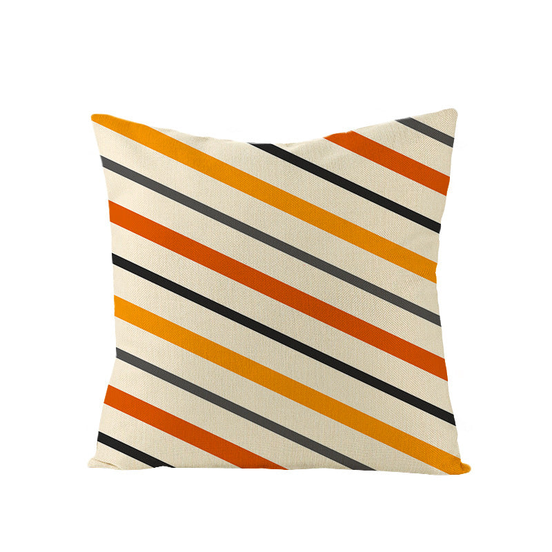 Home Halloween Pumpkin Linen Pillow Cover