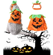 Halloween Pet Cats Costume Props Creative Pumpkin Shape Green Leaf Decoration Cosplay Clothing Holiday Garment Supplies