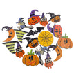 DIY White Background Painted Halloween Wood Chip Decoration Halloween Party Accessories