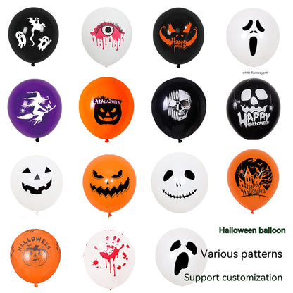 12-inch Halloween Horror Balloon Orange Black