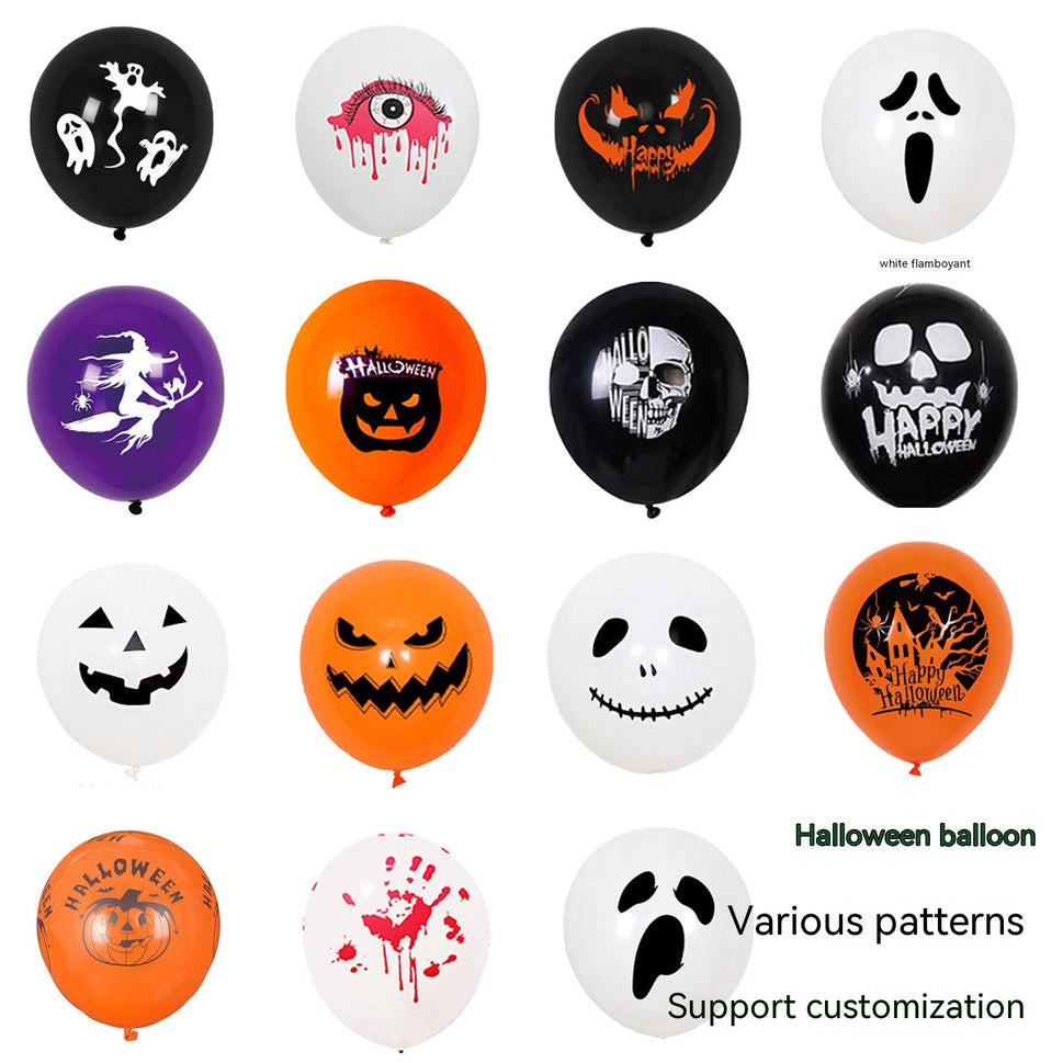 12-inch Halloween Horror Balloon Orange Black