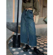 Plus Size Women's Denim Slit Sheath Skirt