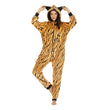 Leopard Print Hooded Ear Animal Halloween Jumpsuit