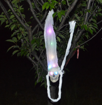Halloween LDE Glowing Ghost Head Spider Gauze Decoration