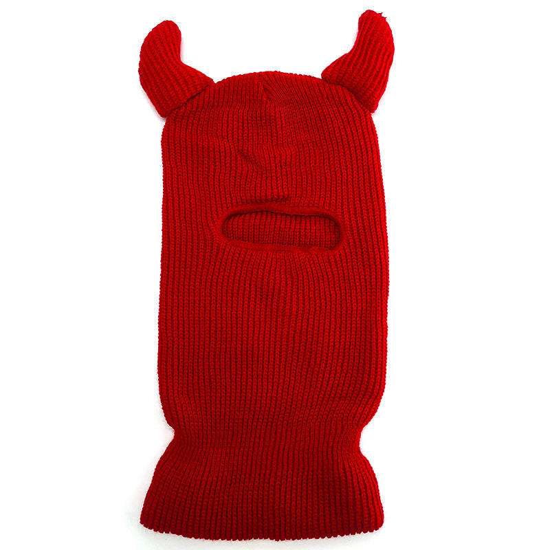 Halloween Wool Hat Horn Single Hole Headgear