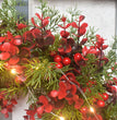 Artifical Cherry Pattern Wreaths Christmas Wreath Red Door Wreath Wall Hanging Garland Ornaments Rattan Circle Wall Decoration