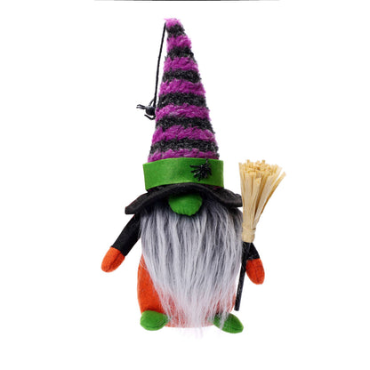 Halloween Fashion Broomstick Faceless Doll Figurine