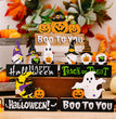 Halloween Decorations Ghost Festival Dwarf Pumpkin Wooden Decoration