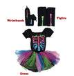 Halloween Cosplay Masquerade Children's Rainbow Skull Skeleton Costume