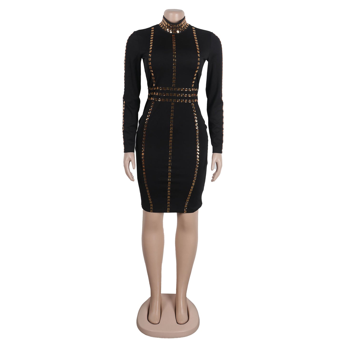Lady Sexy Slim Fit Rhinestone Stretch Tight Dress