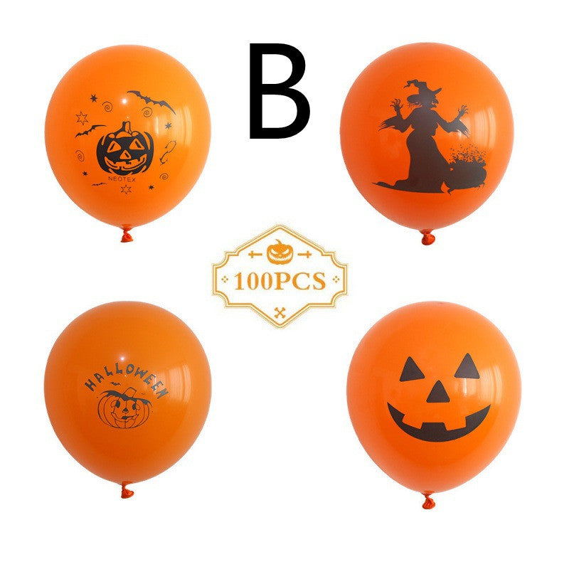 Halloween Witch Skull Pumpkin Head Latex Balloon