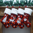 New Christmas Ornament With Light Burlap Embroidery Sock Gift Bag
